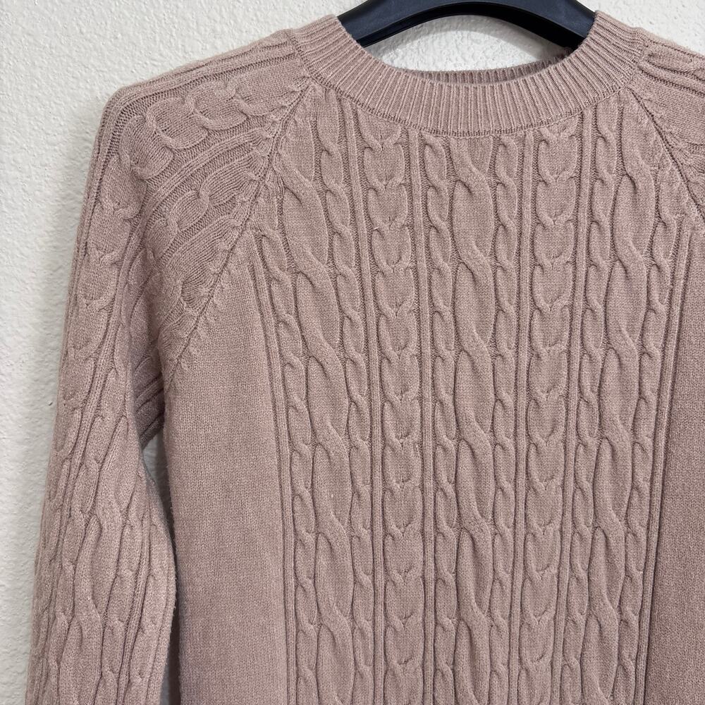 Cable Knit Sweater Dress Women Blush Pink Size S Cottagecore Cozy Chic Soft Girl - Picture 4 of 10